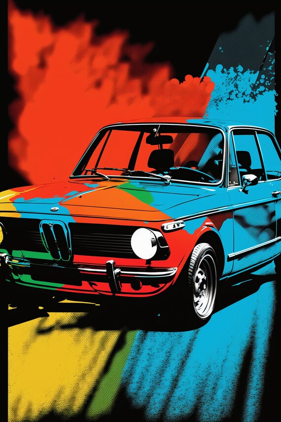 BMW 2002 Pop Art Digital File (4) - Etsy