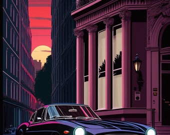 Vintage Maserati Digital Pop Art Print