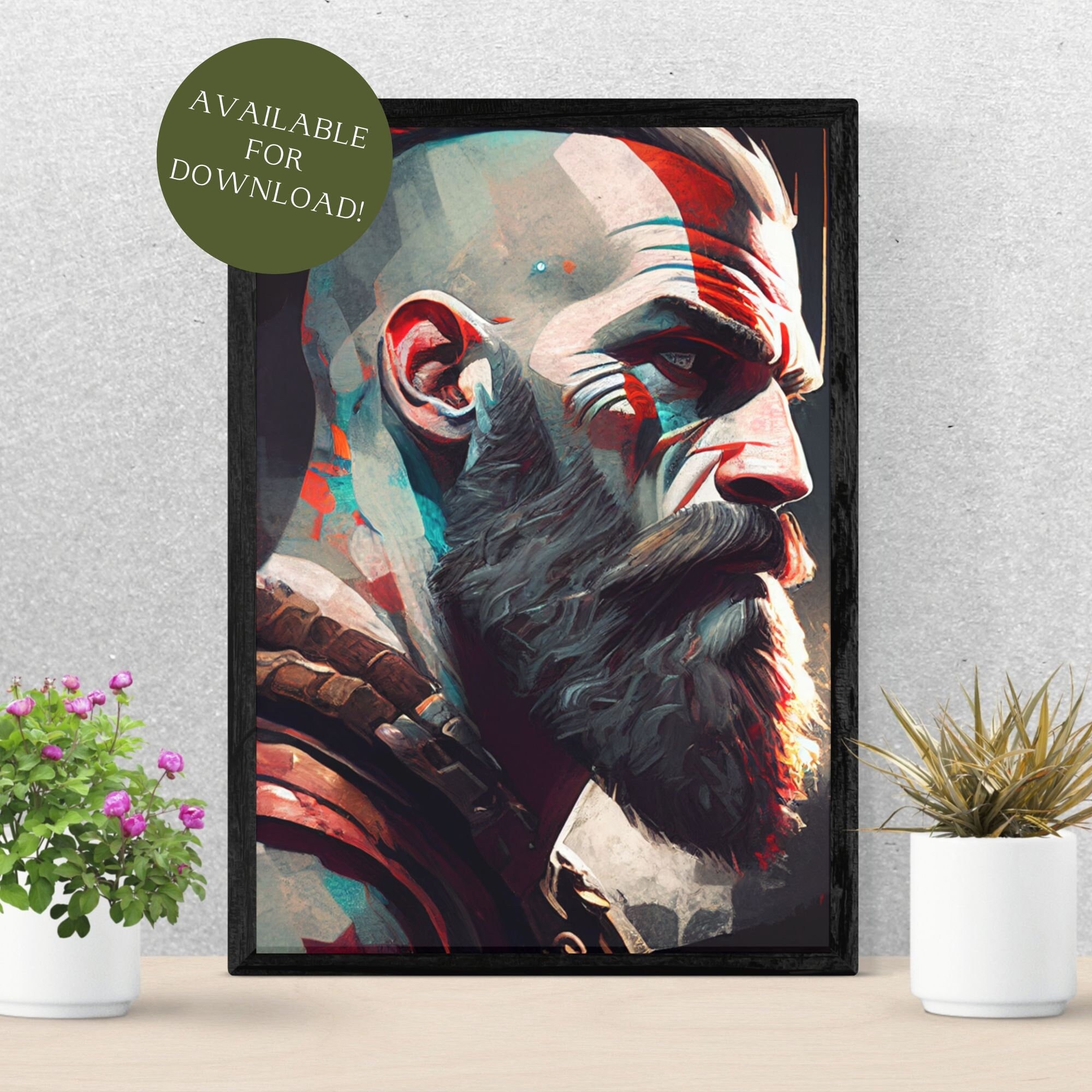 God Of War 4 Kratos In Dark Design Game Art Wall - POSTER 20x30