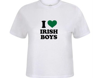I LOVE IRISH BOYS Y2K Clothing Graphic  crop top