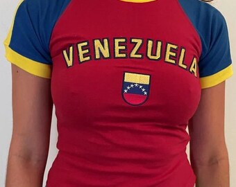 T-shirt court pour bébés Venezuela extensible pour femmes