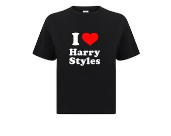 I Love Harry Styles Women's Fitted Tee,I Heart Harry styles Shirt,Gift for her, 2K Baby Tee,90s Style Tee, Harry styles baby tee, Harry Crop