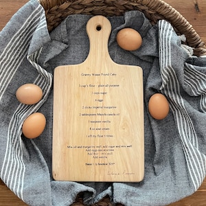 Family Recipe Cutting Board : Mother’s Day, Christmas, Bridal Shower, Wedding or Birthday