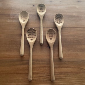 Custom Engraved Wooden Spoon - Personalized Wood Kitchen Spoon - Great Housewarming Gift