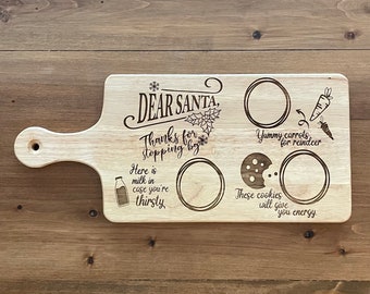 Engraved Christmas Cutting Board: Santa Cookie Treat Tray
