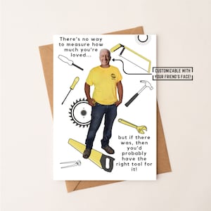 Handyman Card, Custom Dad Geburtstagskarte, Vatertagskarte, Karte für Ihn, Lustige Karte, Custom Face Card, personalisiert, Printable, Digital