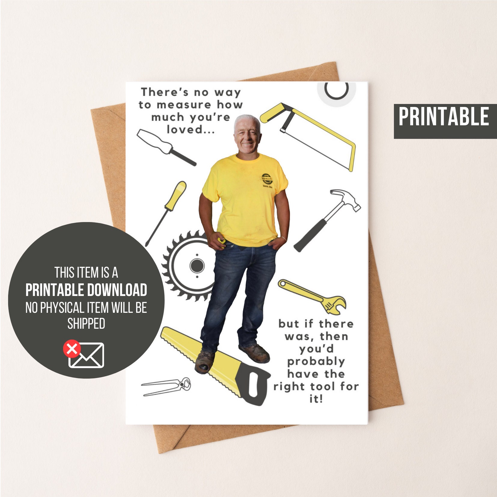 Custom Face Handyman Card, Funny Birthday Card for Dad (digital) - Etsy