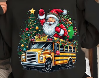 Merry Christmas School Bus Png, Custom School Bus Teacher Sublimation Design, School png, Christmas Png, School Bus Png, Santa Claus Png