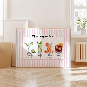Custom Roommate Drink Print | Trendy College Apartment Dorm Art, Personalized Wall Art, Roommates as Drinks, Bar Cart Decor
