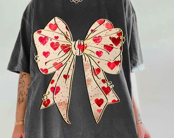 Valentine Coquette fiocco Cuore Png, Valentine Png, Design maglietta retrò di San Valentino, Valentines Png, Cuore png, Disegni png di San Valentino, pennellata