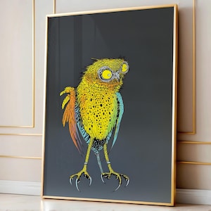 Colorful Owl Art Print, Gift For Her, Kitchen, Bedroom, Bathroom, Living Room, Entry way, House Warming, Birthday Gifts,Whimsical Home Decor