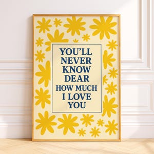 You&#39;ll Never Know Dear Nursery Wall Art, Girl’s Room Quote Print, Vintage Baby Decor, Cute Bedroom Poster, Playroom Art, Emotional Rhyme