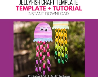 Printable Jellyfish Craft Template, Paper Chain DIY (PDF Download)