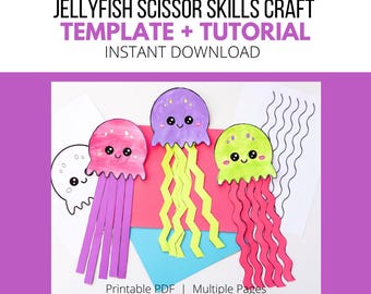 Jellyfish Scissor Skills Craft Template: Cut & Paste Activity (PDF Download)
