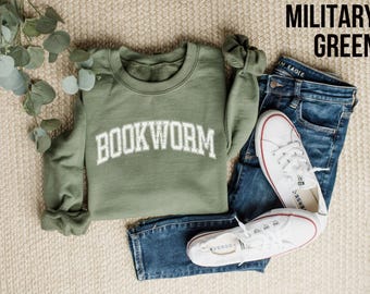 Bookworm Sweatshirt - Bookish Book Club, Book Lover Reading Graphic Crewneck Gift