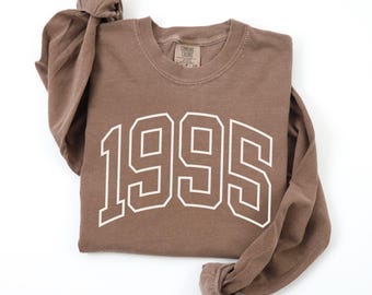 Personalized Birth Year Long Sleeve Shirt – Vintage Comfort Colors Birthday Gift Tee