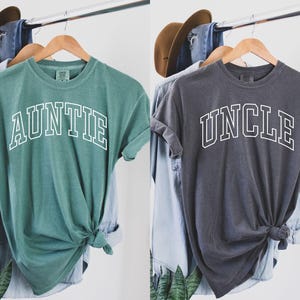 Comfort Colors, Aunt and Uncle Shirts, Auntie Shirt, Aunt Shirt, Uncle Shirt, Uncle Gift, Aunt Gift, Matching Shirts, Aunt and Uncle