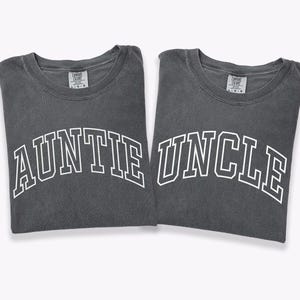 Comfort Colors, Aunt and Uncle Shirts, Auntie Shirt, Aunt Shirt, Uncle Shirt, Uncle Gift, Aunt Gift, Matching Shirts, Aunt and Uncle