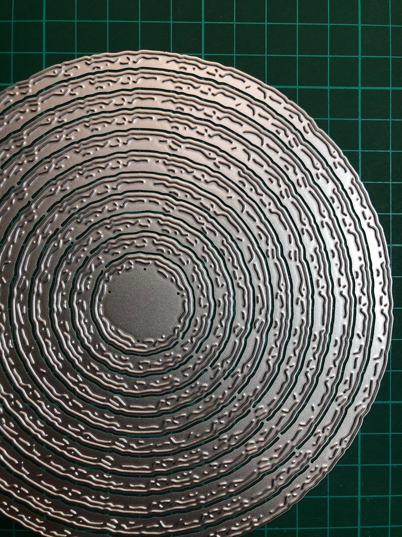 Large 11pcs Slate Edge Nesting Circles Die Set Largest Die Measures 15.