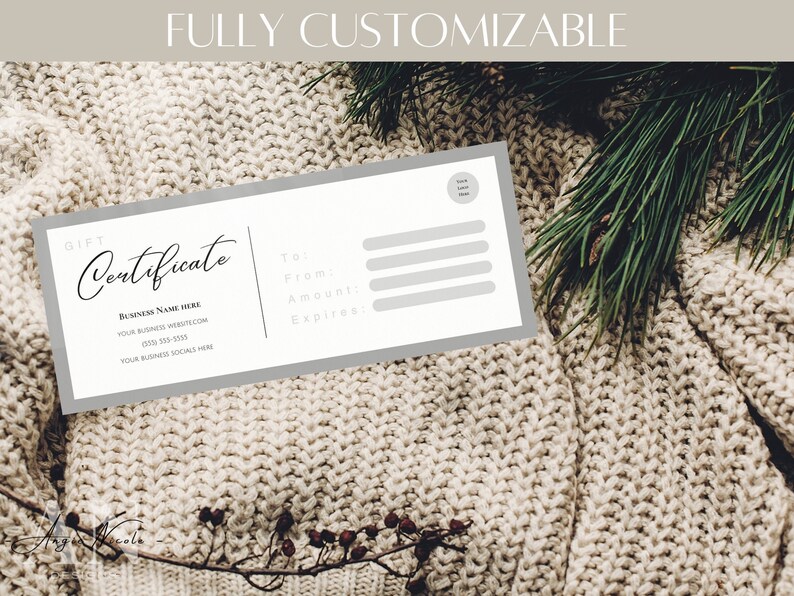 Gift Card Certificate Template Small Business Gift Card Template