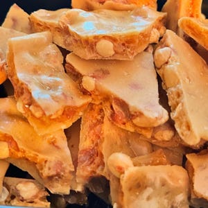 Fresh Homemade Peanut Brittle, Light Airy Buttery Peanut Brittle, 1 pound Bag Gr. Grandma&#39;s Recipe Made to Order