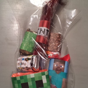 MineCraft Set of 60 Candy Wrappers for Birthday Parties Printed & Ready for Use image 2