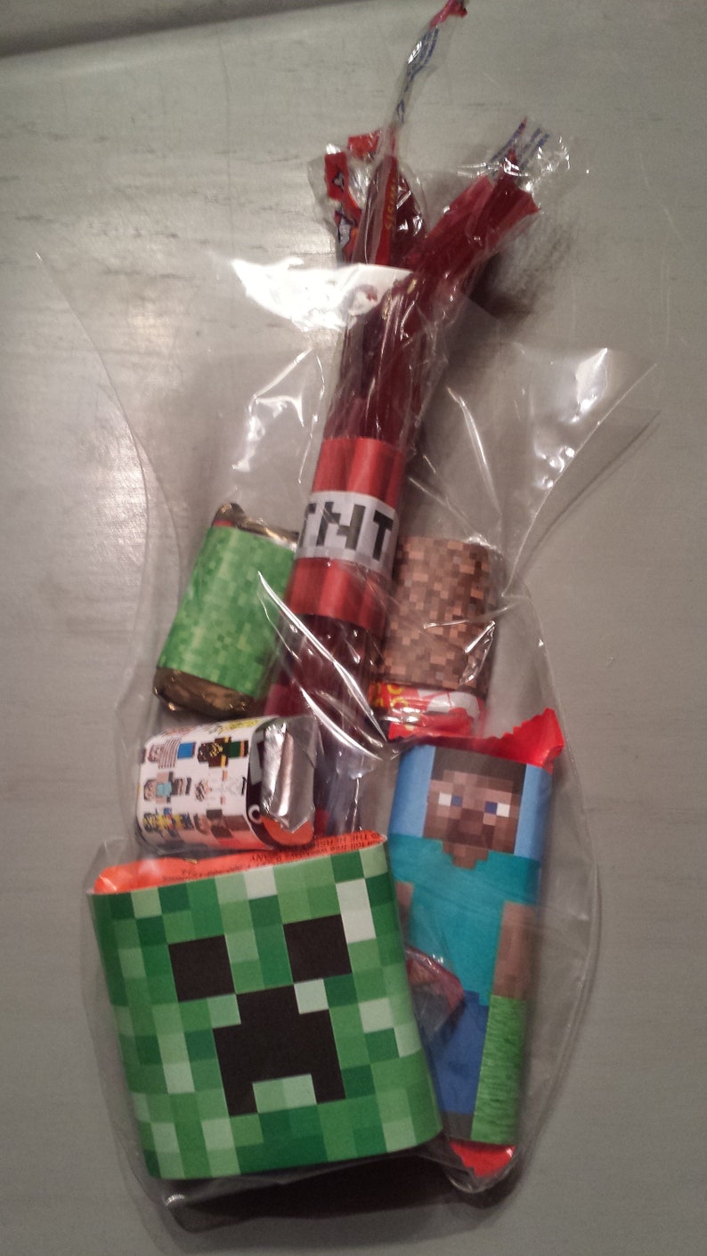 MineCraft Set of 60 Candy Wrappers for Birthday Parties Printed & Ready for Use image 2