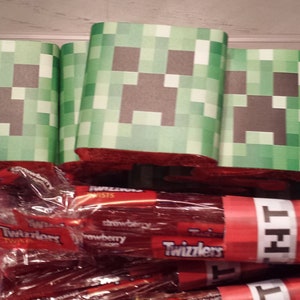 MineCraft Set of 60 Candy Wrappers for Birthday Parties Printed & Ready for Use image 6