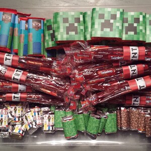 MineCraft Set of 60 Candy Wrappers for Birthday Parties Printed & Ready for Use image 3