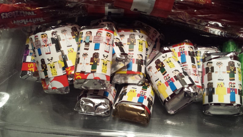 MineCraft Set of 60 Candy Wrappers for Birthday Parties Printed & Ready for Use image 4