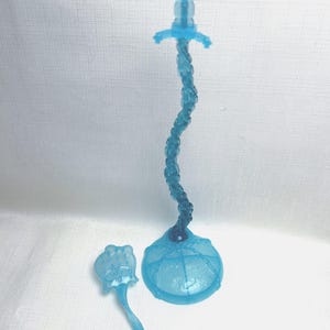 Monster High Doll Stand Haunted w/base, backdrop and brush - Blue- Original Mattel Accessories