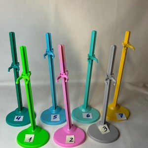 Original Monster High Doll Stands (color) with base and backdrops for standard 11&quot; Monster High female dolls and EAH Dolls, Authentic Mattel