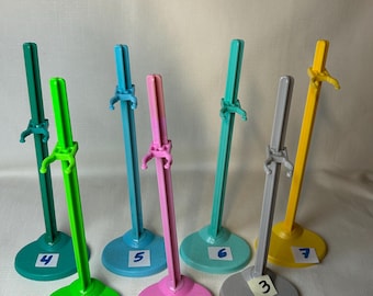 Original Monster High Doll Stands (color) with base and backdrops for standard 11" Monster High female dolls and EAH Dolls, Authentic Mattel