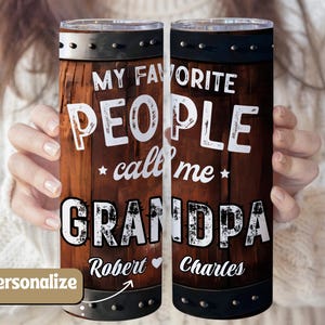 Grandpa Tumbler, Personalized Tumbler for Grandpa, Rustic Custom Tumbler for Grandpa, Grandpa Travel Mug, Gift for Grandpa for Father&#39;s Day