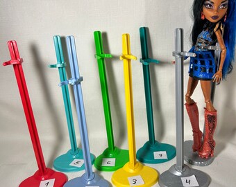 Original Monster High Doll Stands w/base and backdrops - Color