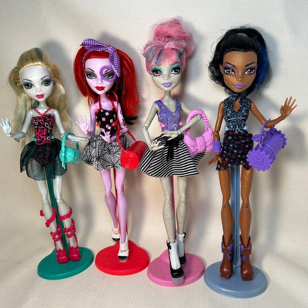 Monster High Dolls Dance Class Operetta, Rochelle, Robecca, Lagoona Blue,original Mattel collectible dolls, Monster High clothes accessories