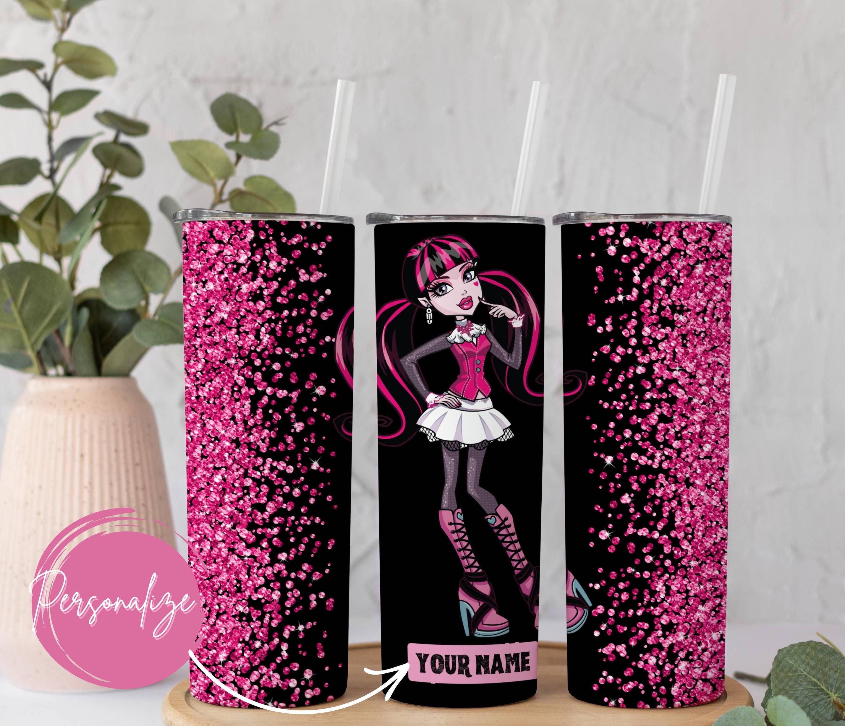 Personalized Draculaura Monster High Tumbler, 20 oz Skinny Tumbler with straw, Insulated Travel Cup, Sublimation Tumbler,Monster High Cups