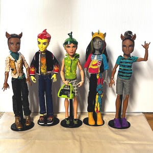 Monster High Dolls-Original Mattel collectible dolls,Monster High clothes, Limited Edition-Clawd Wolf, Deuce Gorgon, Neightan Rot,Heat Burns