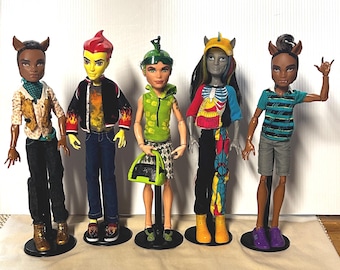 Monster High Dolls-Original Mattel collectible dolls,Monster High clothes, Limited Edition-Clawd Wolf, Deuce Gorgon, Neightan Rot,Heat Burns