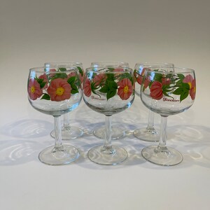Rare and Vintage Franciscan Desert Rose Wine Glasses Set of Made