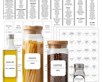 Minimalist Pantry Labels: Kitchen & Spice Jar Stickers