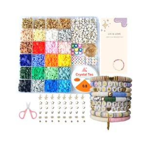 6285PCS Bracelet Making Clay Bead Set, 28 Colors 6mm For Jewelry