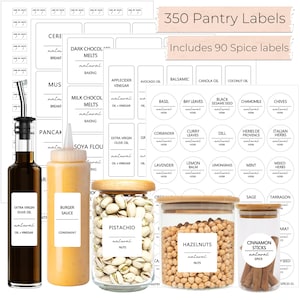 Minimalist Pantry Labels: Kitchen & Spice Jar Stickers