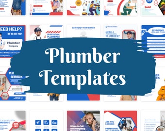 Plumber Social Media Templates, Plumber Instagram Templates, Plumber Canva Templates, Plumber Facebook Templates