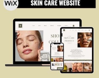 Skincare WIX Website Template – Beauty Salon Ecommerce & Facial Service Website Design