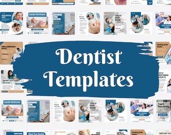 Dental Clinic Social Media Templates – 40 Canva Posts for Dentists, Orthodontists & Oral Care Practices