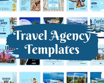 Travel Agency Social Media Templates, Travel Agency Instagram Templates, Travel Agency Canva Templates, Travel Agency Facebook Templates