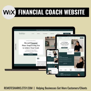Szablon witryny internetowej Financial Coach, Szablon witryny WIX dla Coach, Szablon kobiecy, Witryna Boho dla Coachów, Strona sprzedaży witryny Coach