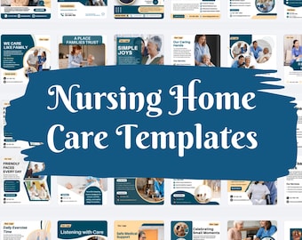 Modelli di social media per l'assistenza nelle case di cura: post su Instagram e Facebook per i servizi di assistenza agli anziani