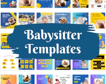 Babysitter Social Media Templates – 40 Canva Posts for Babysitters, Nannies & Childcare Services